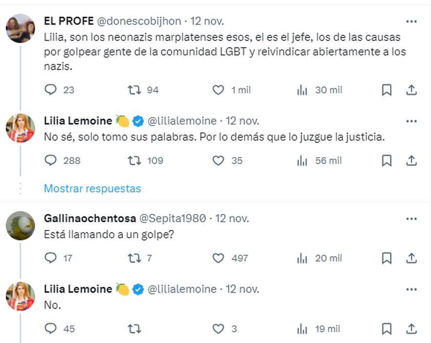 Pese a que le advirtieron quién era Pampillón, Lemoine no se retractó.