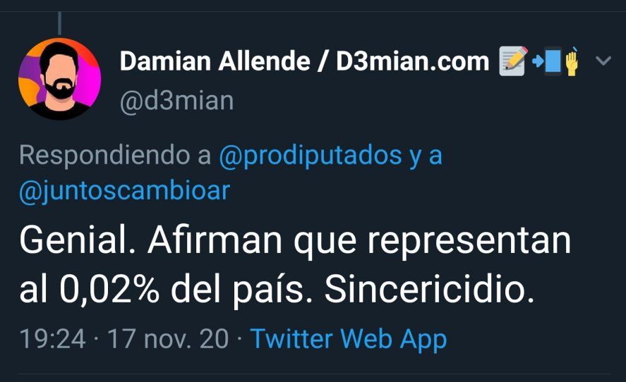 Sincericidio otro término que se utilizó para el gráfico de diputados PRO que se convirtió en MEME autoinflingido