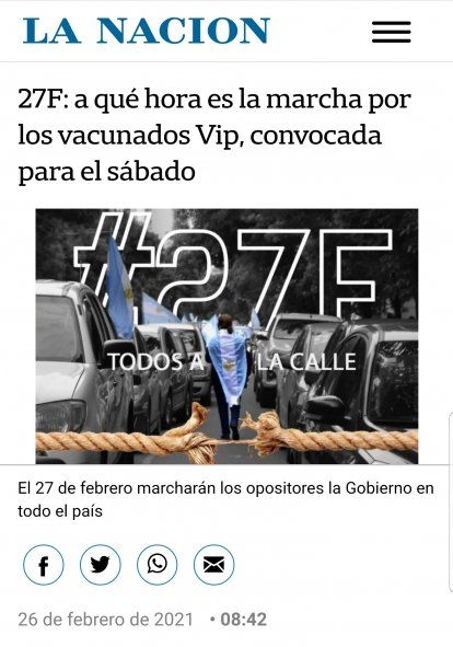 Algunos medios, como La Nación, no tienen problemas ni 
