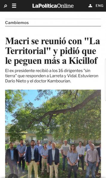 El artículo periodístico al que alude el gobernador Kicillof para sustentar su denuncia de un operativo armado por Mauricio Macri para golpear su imagen 