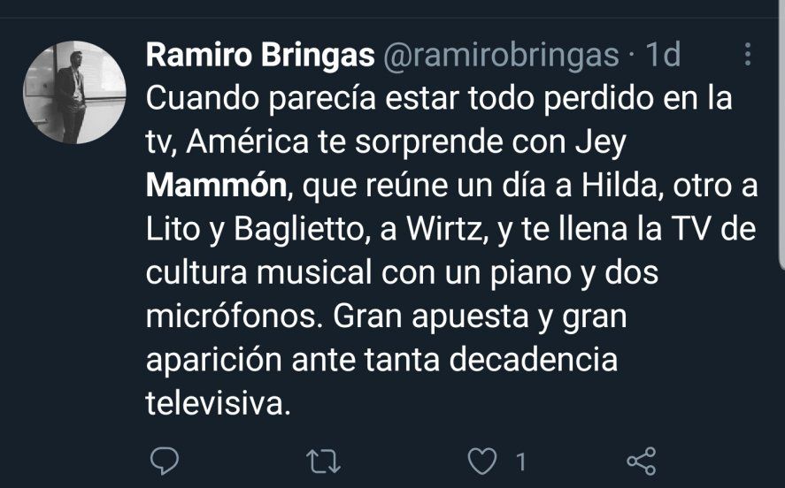 La calidad del producto que a diario anima Jey Mammon le da esa calidad que la televisión argentina había extraviado y en las redes también se refleja