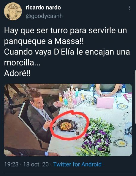 Cuando en octubre del año pasado le sirvieron a Sergio Massa panqueques como postre, los televidentes de la mesa de Mirtha lo festejaron como un chiste en código
