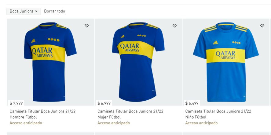 La nueva camiseta de Boca se puede adquirir por menos de 8 mil pesos.