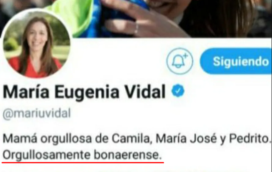 Detalles. "Orgullosamente bonaerense", ya no es un sentimiento de María Eugenia Vidal según su biografía.