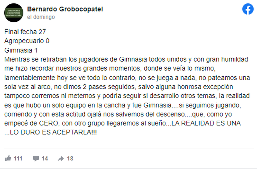 La realidad cambio diamentralmente para Agropecuario tras el impacto en la Copa Argentina.