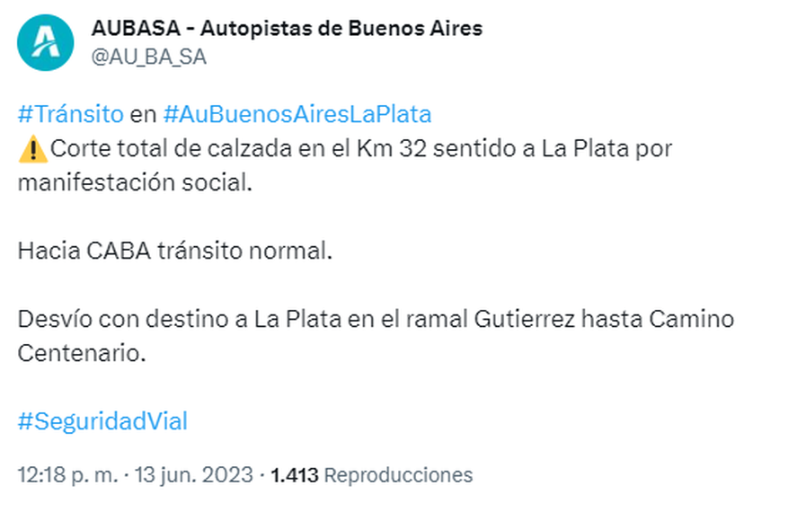 Corte total en la Autopista Buenos Aires - La Plata por una ...