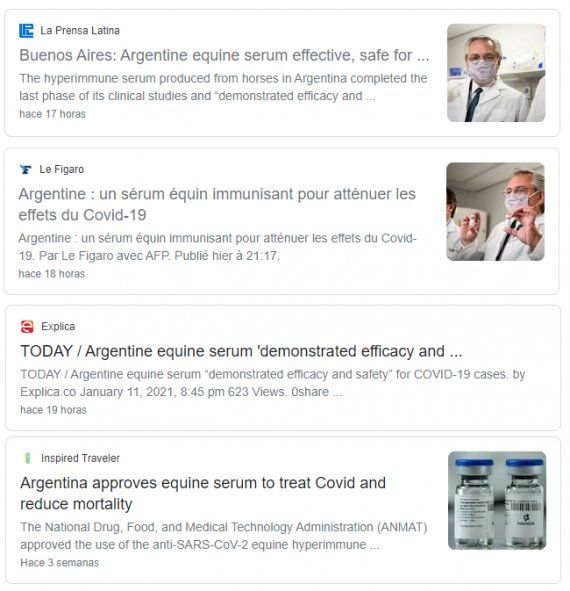 Portales de distintas partes del mundo replicaron información sobre el uso de suero equino