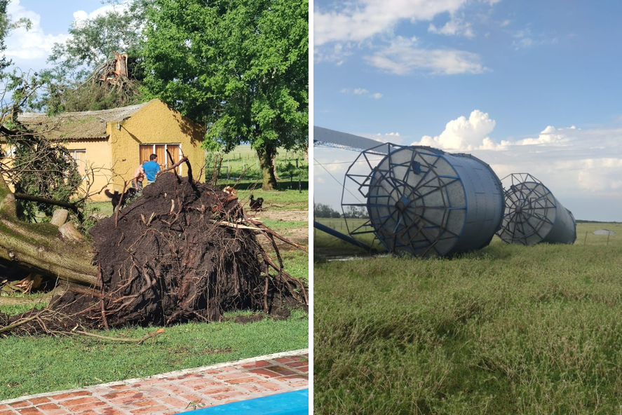 El domingo varias localidades de la provincia de Buenos Aires fueron afectadas por un temporal con vientos, granizo y fuertes tormentas que causaron destrozos.