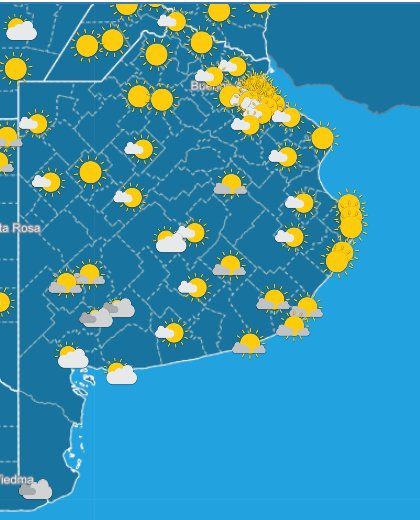El SMN informó el estado del tiempo en la Provincia.