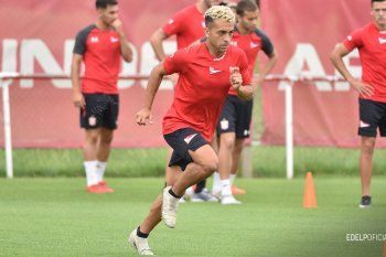 Tití Rodríguez en un entrenamiento en Estudiantes