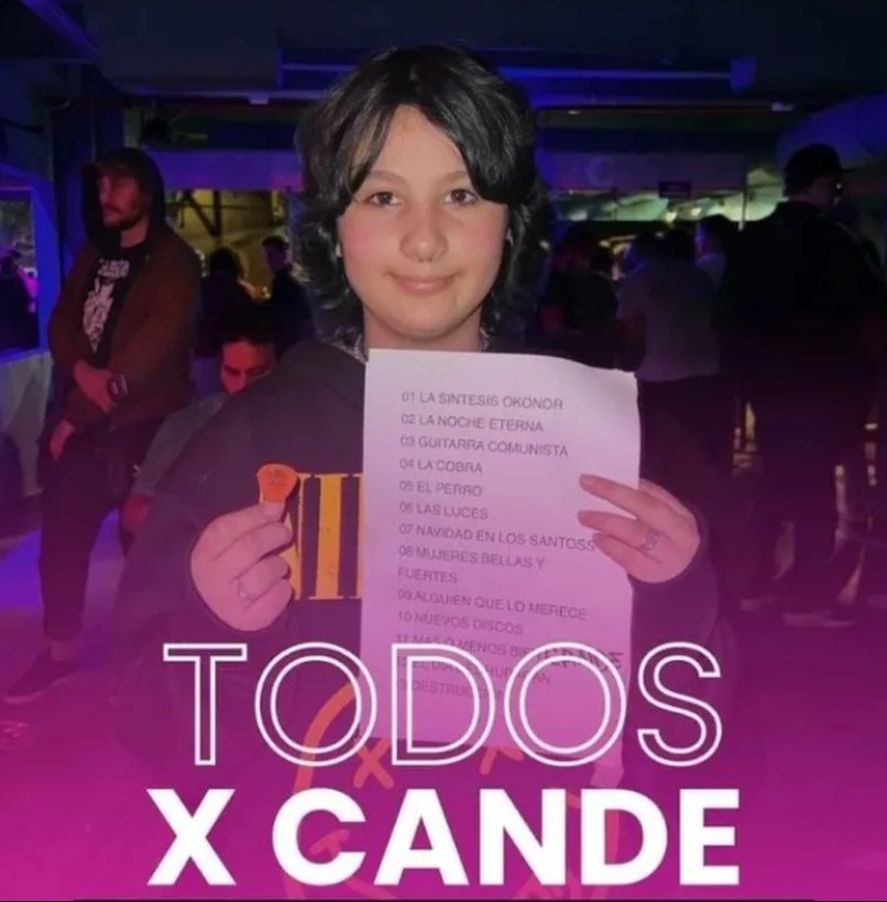 "Cande tiene 14 años y es fanática de Él mató a un policía motorizado", la presentó el influencer Santiago Maratea.