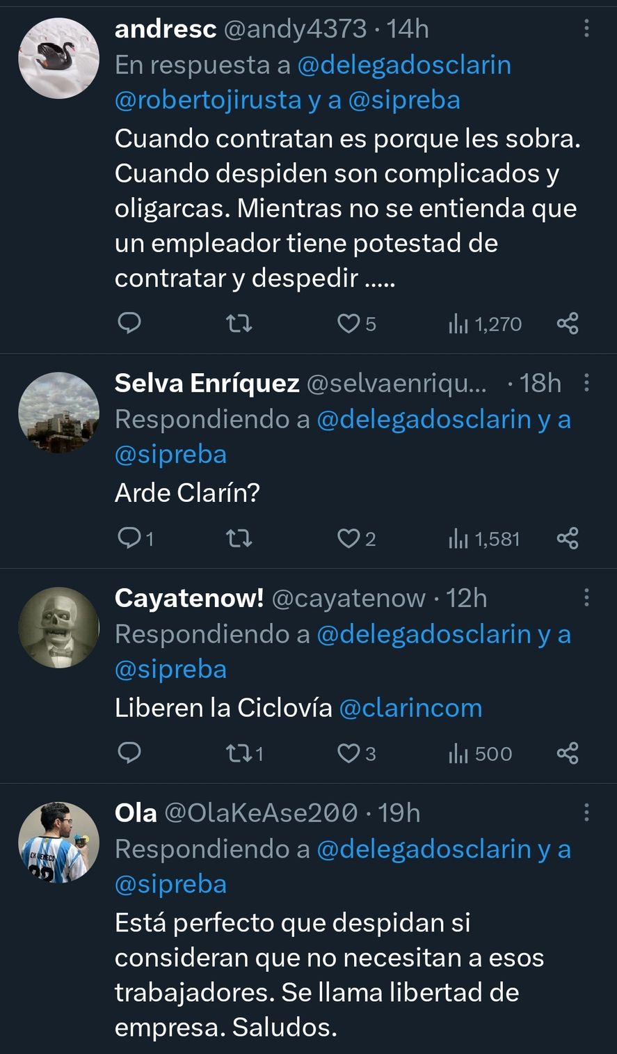 Tras los despidos y haberse decretado la conciliación obligatoria en Clarín, las redes sociales comenzaron a debatir sobre la ideología del medio y la "libertad de echar" de la patronal 