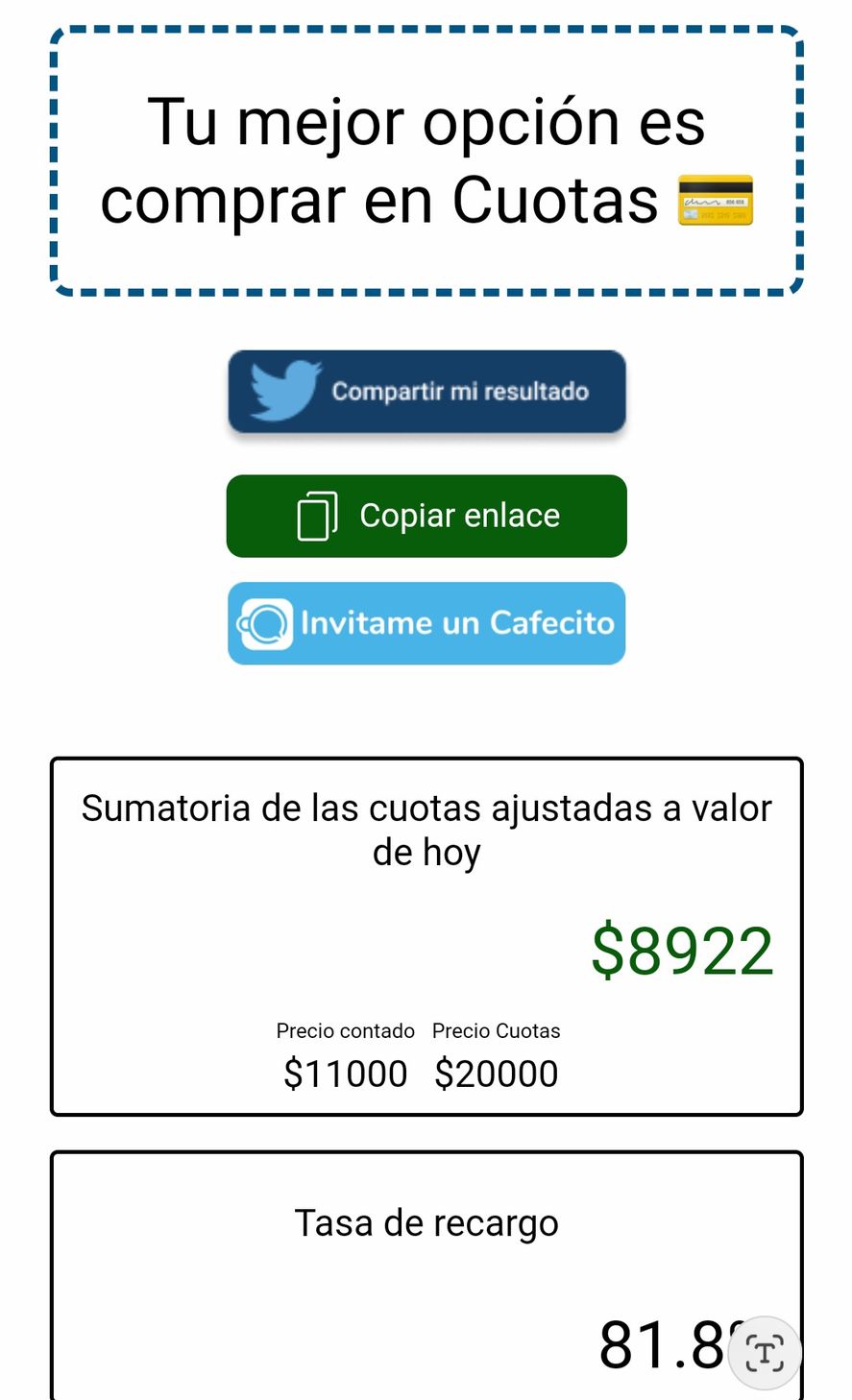 Un ejemplo de si conviene comprar con financiamiento en cuotas, a pesar de que suba el monto, o pagar al contado. La inflación despierta al ingenio argentino Un ejemplo de si conviene comprar con financiamiento en cuotas, a pesar de que suba el monto, o pagar al contado. La inflación despierta al ingenio argentino