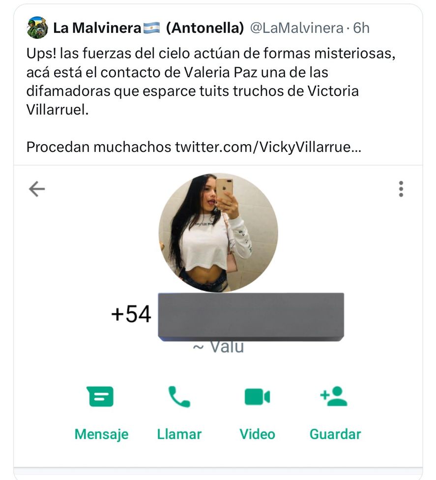 Una de las víctimas del doxeo de Victoria Villarruel, la candidata avvicepresidenta de Javier Milei, quien enfrenta acusaciones en redes por esta práctica antiética