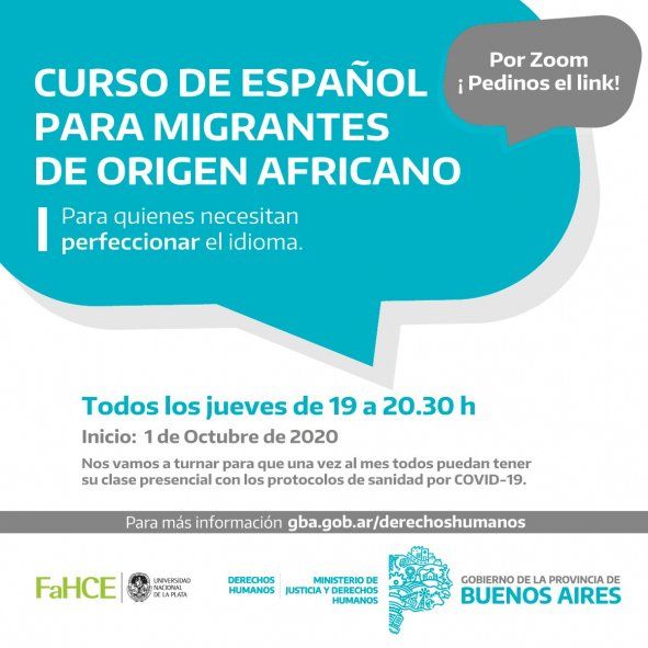 Cursos gratuitos de español para migrantes que residan en La Plata