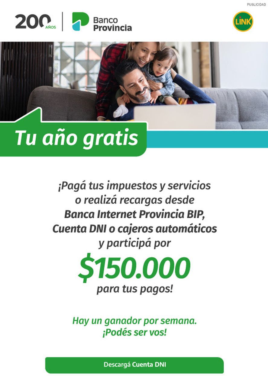 El Banco Provincia lanzó un sorteo en el que los usuarios podrán ganar $150.000 para pagos, a través de Cuenta DNI.