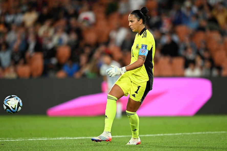Vanina Correa en acción en el amistoso entre Argentina y Nueva Zelanda.