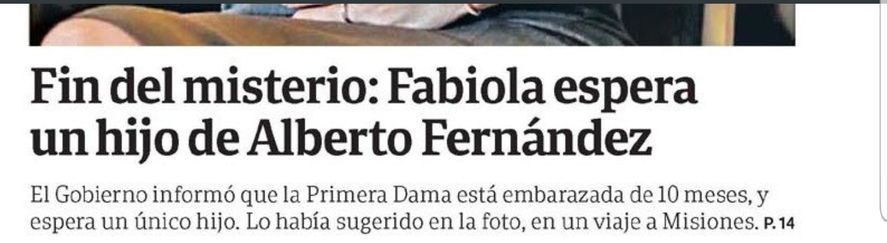Varios medios de comunicación argentinos confundieron el tiempo que lleva de gestación el embarazo de Fabiola Yáñez. El error fue colocar