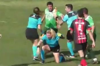 con el algresor detenido aprevide se reunio con la arbitra agredida en tres arroys