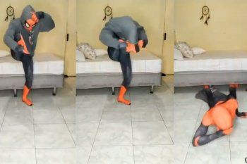 video viral: spiderman quiso cumplir un reto pero quedo en ridiculo