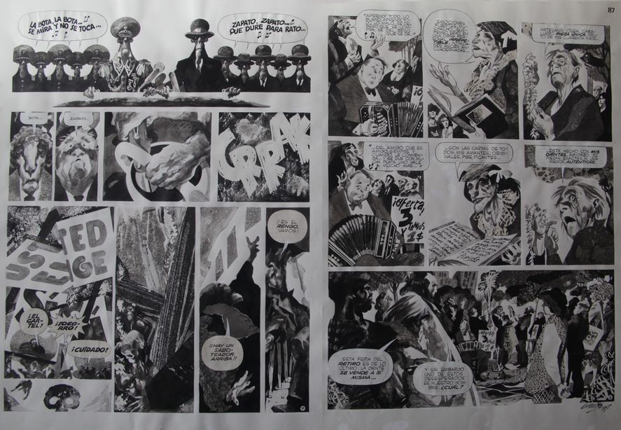 Cada 10 de noviembre se celebra el Día Nacional del Dibujante, en honor al artista Alberto Breccia. Viñetas correspondientes a la historieta Perramus.