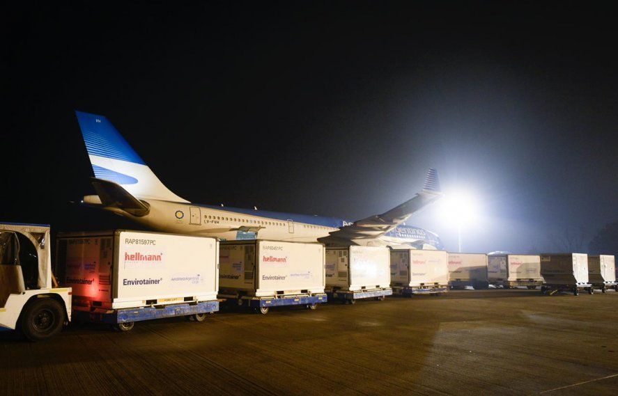 Este miércoles estará arribando el vuelo AR1091, que es el noveno de la operación de 10, desde la capital china con más vacunas Sinopharm.
