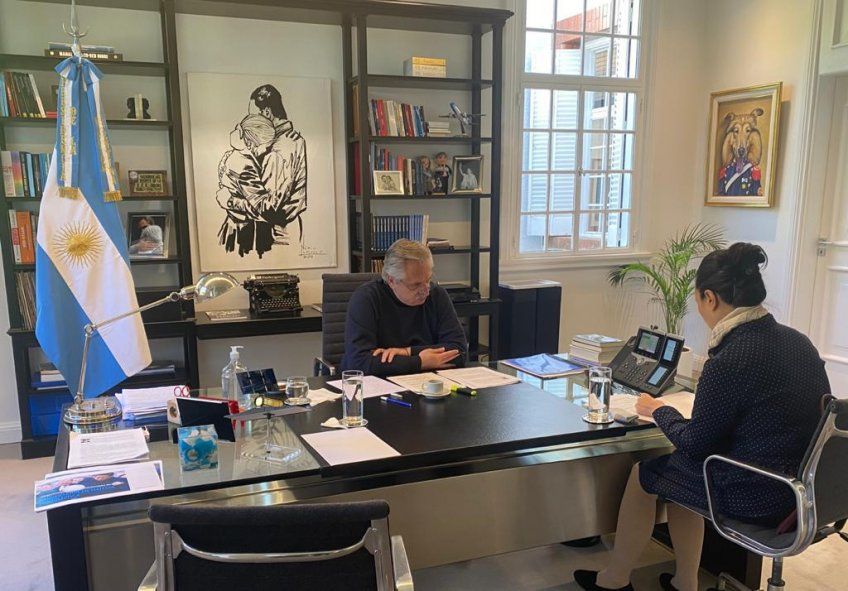 el presidente Alberto Fernández presentó el Detectar Federal. Antes conversó con el presidente chino. 