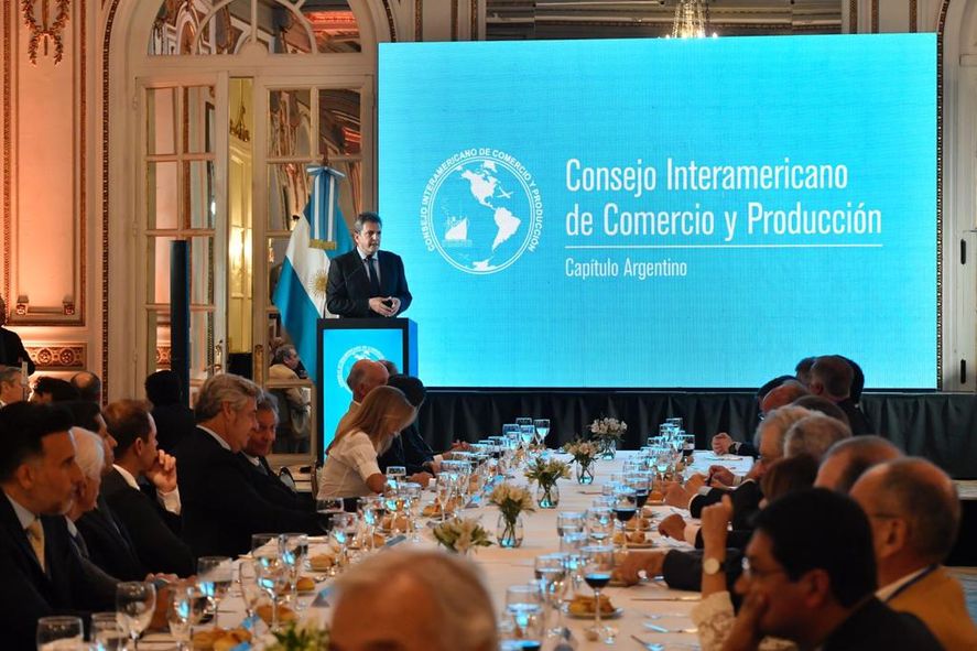 Sergio Massa en un pasaje de su exposición.