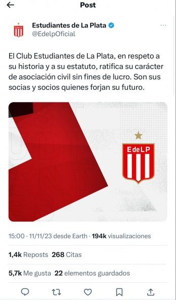 Estudiantes y el comunicado oficial tras los dichos del candidado a Presidente, Javier Milei. Estudiantes y el comunicado oficial tras los dichos del candidado a Presidente, Javier Milei.