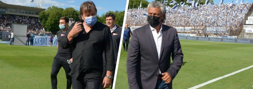 Ricardo Zielinski, técnico de Estudiantes, y Néstor Gorosito, técnico de Gimnasia, en el Bosque