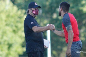 Ricardo Zielinski en su primer entrenamiento en Estudiantes