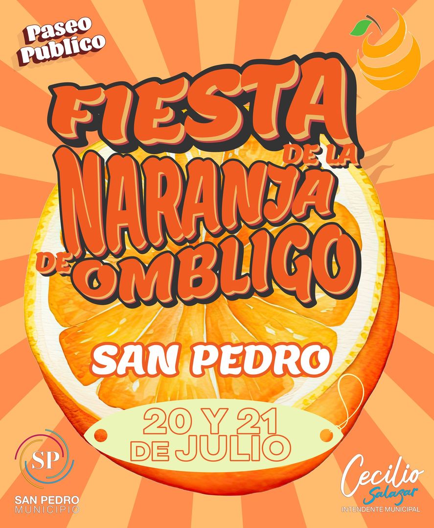Llega la 6º Fiesta de la Naranja de Ombligo en San Pedro, un evento que invita a degustar la mejor gastronomía y los paisajes de la región. Llega la 6º Fiesta de la Naranja de Ombligo en San Pedro, un evento que invita a degustar la mejor gastronomía y los paisajes de la región.