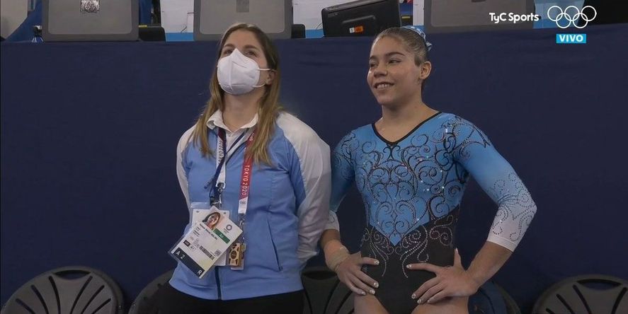 Abigail orgullosa en Tokio 2020. Con 17 años hizo su primera experiencia en Juegos Olímpicos.