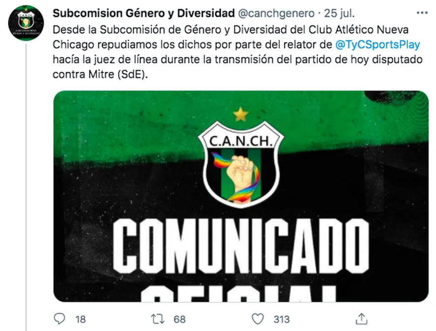 El comentario de TyC Sports Play contra el arquero de Villa San Carlos que generó repudio masivo no es el primero que viene de esta cadena.