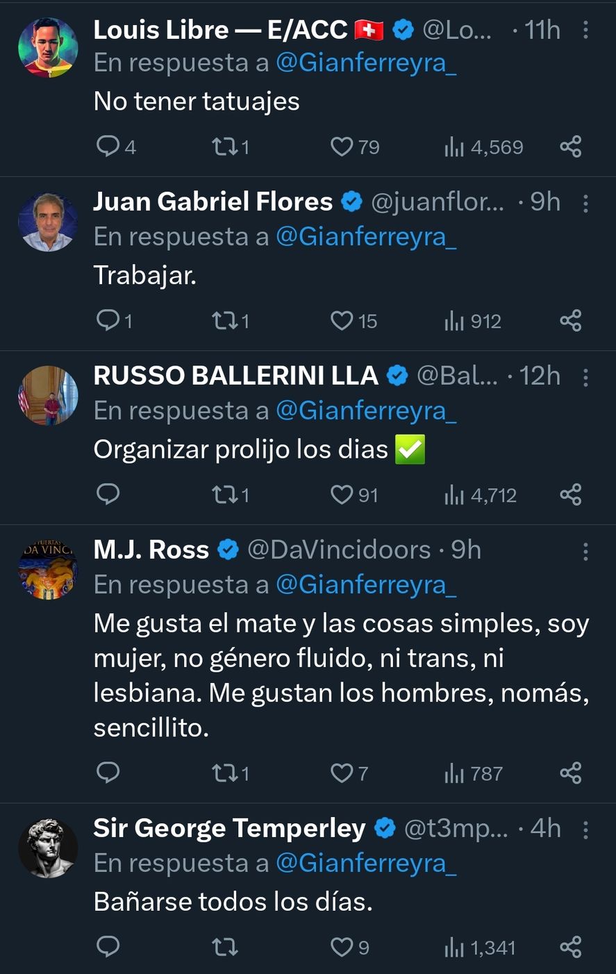 Algunas de las ideas de los militantes de Javier Milei de como es (o como debería ser) un verdadero argentino de ultraderecha Algunas de las ideas de los militantes de Javier Milei de como es (o como debería ser) un verdadero argentino de ultraderecha
