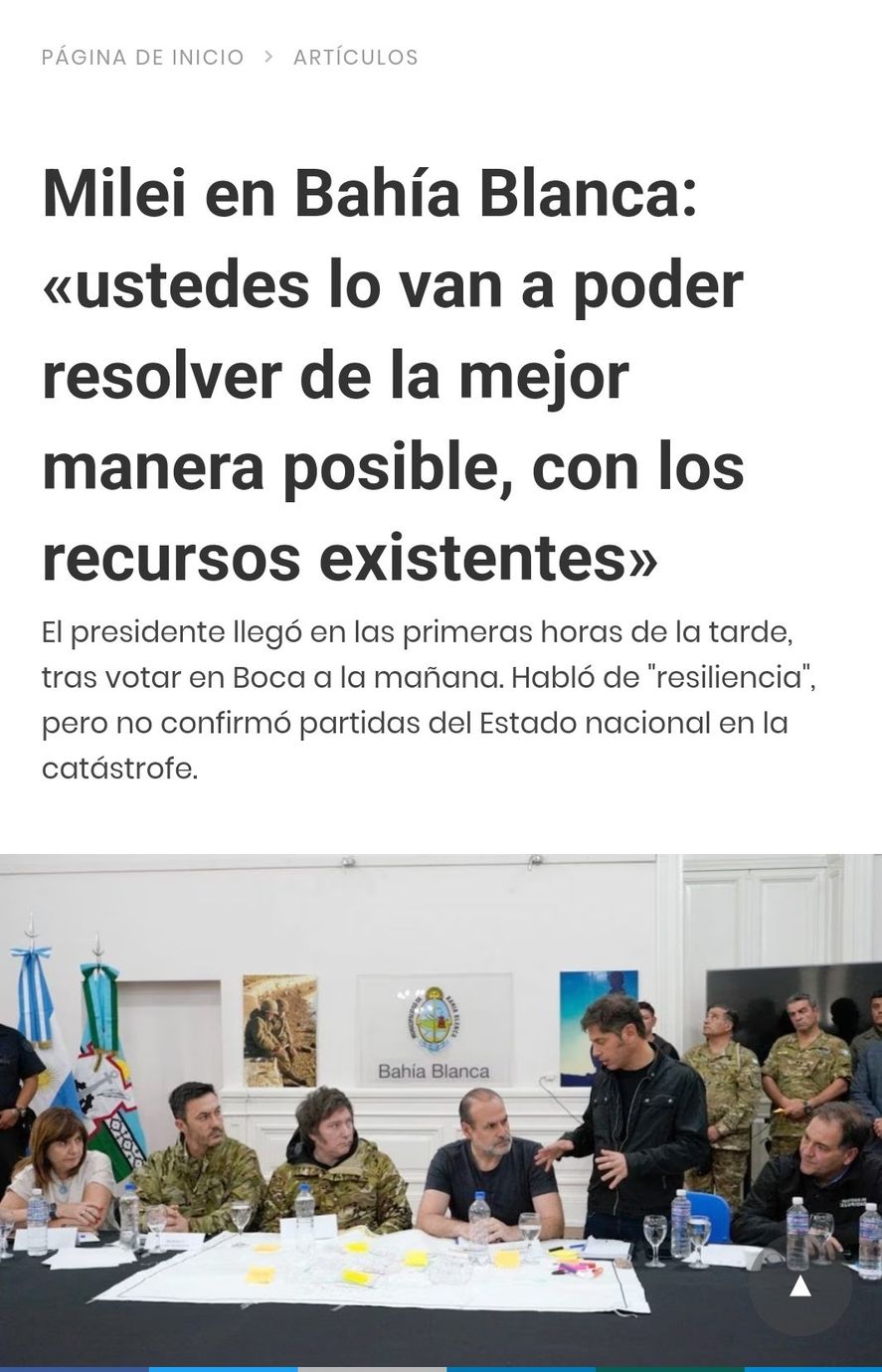 Así reaccionó Milei ante el tornado en Bahía Blanca Así reaccionó Milei ante el tornado en Bahía Blanca