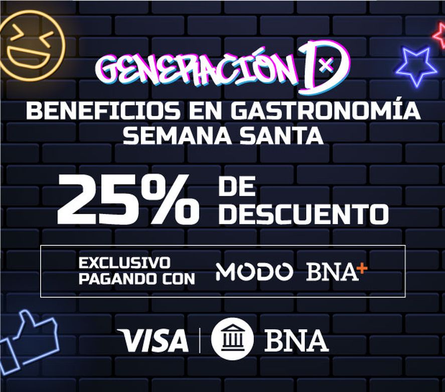 Los clientes del Banco Nación pueden acceder a un descuento especial en bares y restaurantes durante el finde XXL de Semana Santa. Los clientes del Banco Nación pueden acceder a un descuento especial en bares y restaurantes durante el finde XXL de Semana Santa.