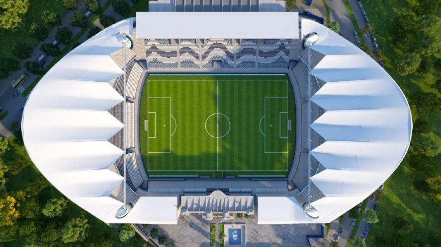 Una de las imágenes del Bosque "renovado" según el proyecto de Julio Chaparro en Gimnasia. Una de las imágenes del Bosque "renovado" según el proyecto de Julio Chaparro en Gimnasia.