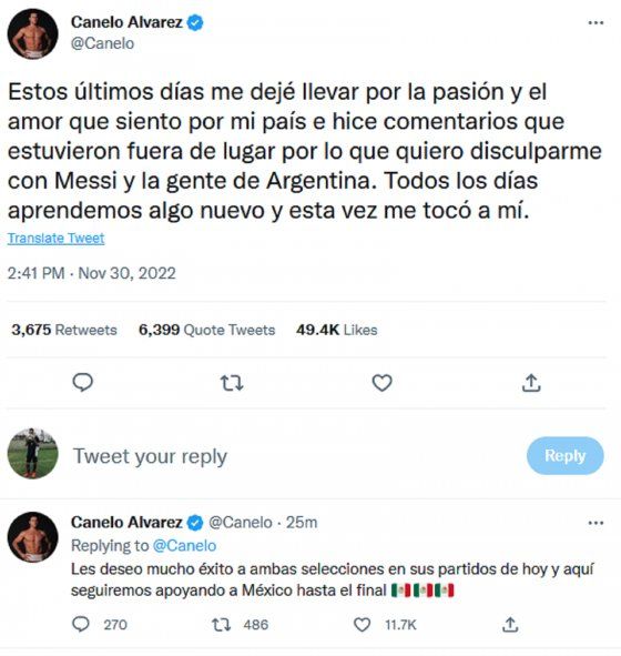 Canelo Álvarez salió a pedir disculpas luego de sus dicho y amenazas a Lionel Messi tras interpretar mal una imagen de la camiseta de México
