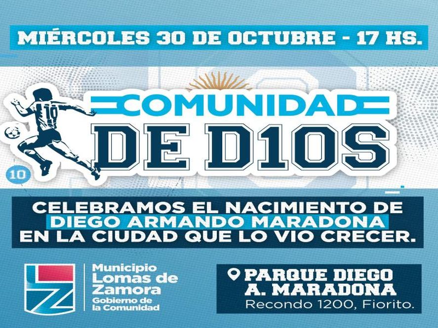 El próximo 30 de octubre se realizará la inauguración de "Comunidad de D10S", el circuito dedicado a Diego Maradona.