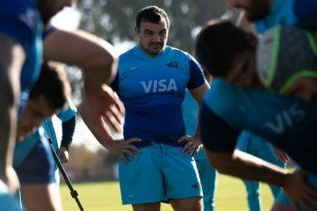 Agustín Creevy, presente en el entrenamiento de Los Pumas en Londres. Rugby