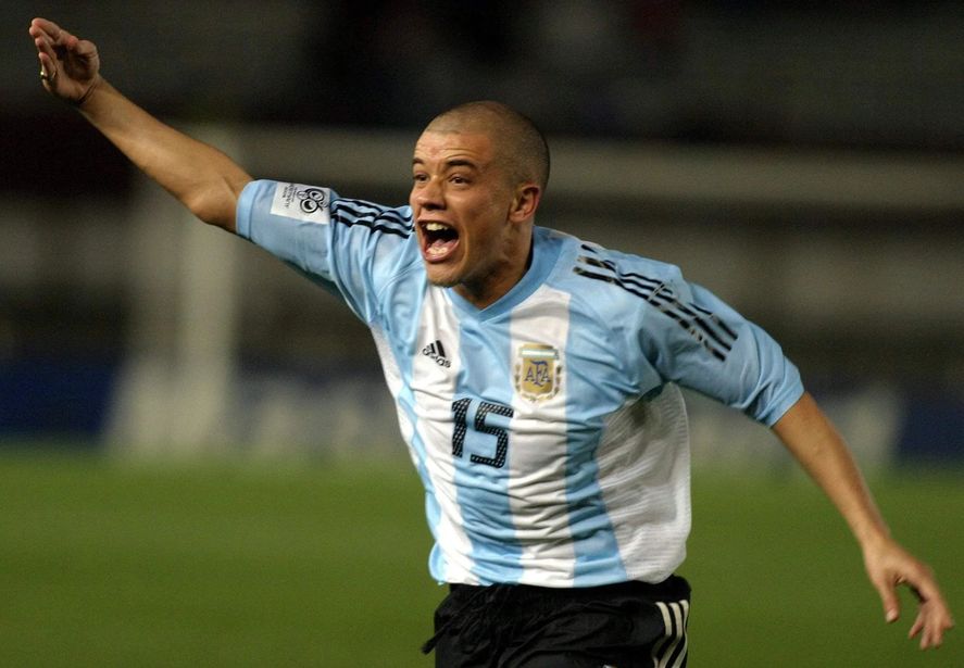 Andrés D'Alessandro,hace varios años, con la camiseta de la Selección Argentina.