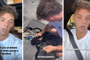 Santi Maratea se fue a limpiar al Obelisco tras los destrozos de los hinchas