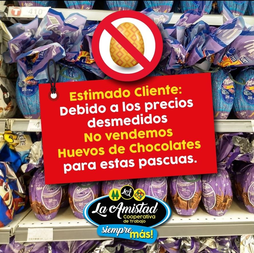 El anuncio en redes sociales del supermercado acerca de la no venta de huevos de Pascua 