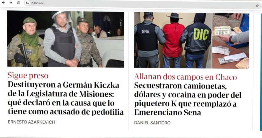 El cotejo de los dos titulares de Clarín de este jueves y la doble vara con respecto a la letra K El cotejo de los dos titulares de Clarín de este jueves y la doble vara con respecto a la letra K