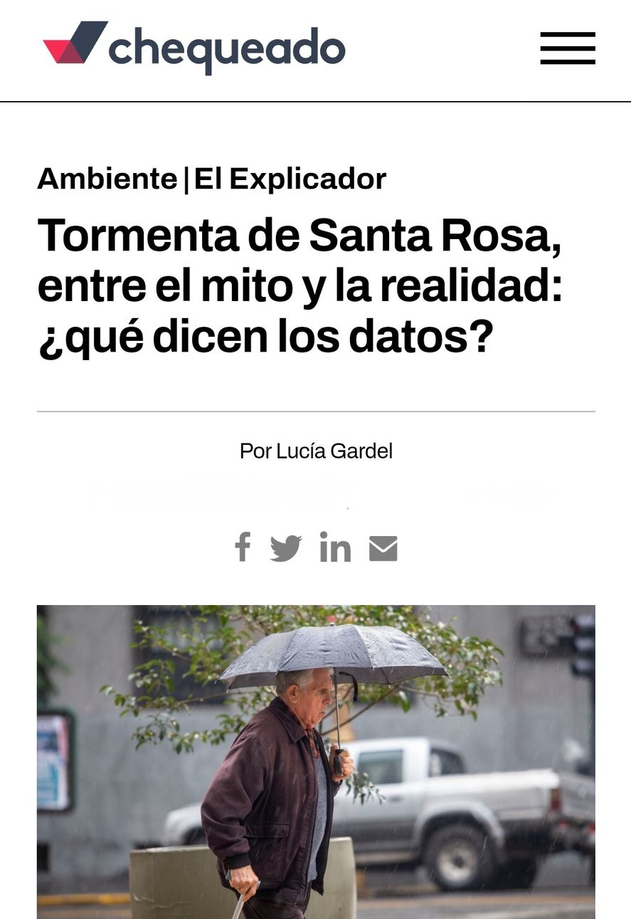 El informe del sitio Chequeado sobre la tormenta de Santa Rosa