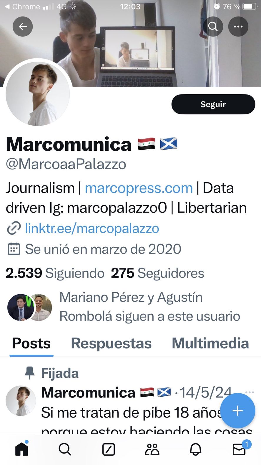 El joven libertario que participó de la Conferencia de prensa 