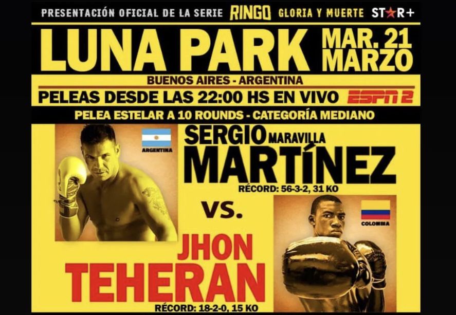 La cartelera para la nueva pelea de Maravilla Martínez