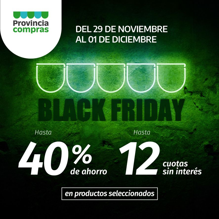 Comienza el Black Friday 2024 y el Banco Provincia anunció que participará con su tienda virtual "Provincia Compras". Conocé cómo comprar con ahorro. Comienza el Black Friday 2024 y el Banco Provincia anunció que participará con su tienda virtual "Provincia Compras". Conocé cómo comprar con ahorro.