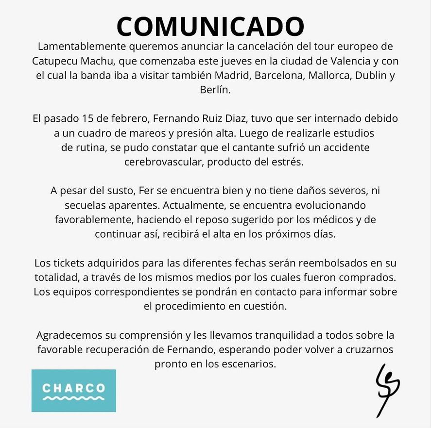 Comunicado de oficial Catupecu Machu.
